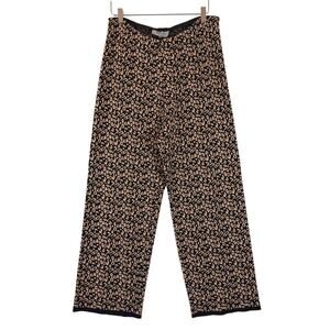 VTG Roni Bis Womens Cheetah Print Knit Pants Large Casual Pull-On Mobwife Retro
